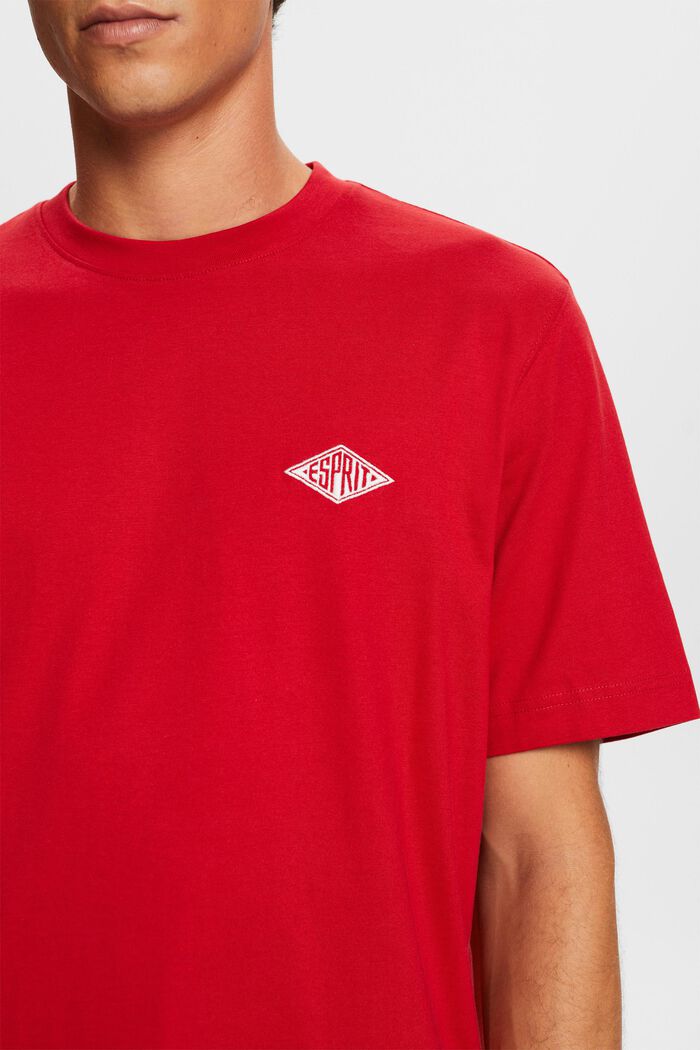 T-shirt a maniche corte con logo, DARK RED, detail image number 1