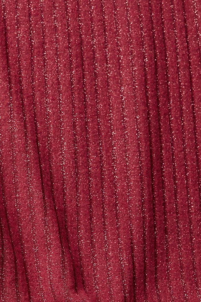 Pullover dolcevita effetto glitterato con scollo, CHERRY RED, detail image number 5