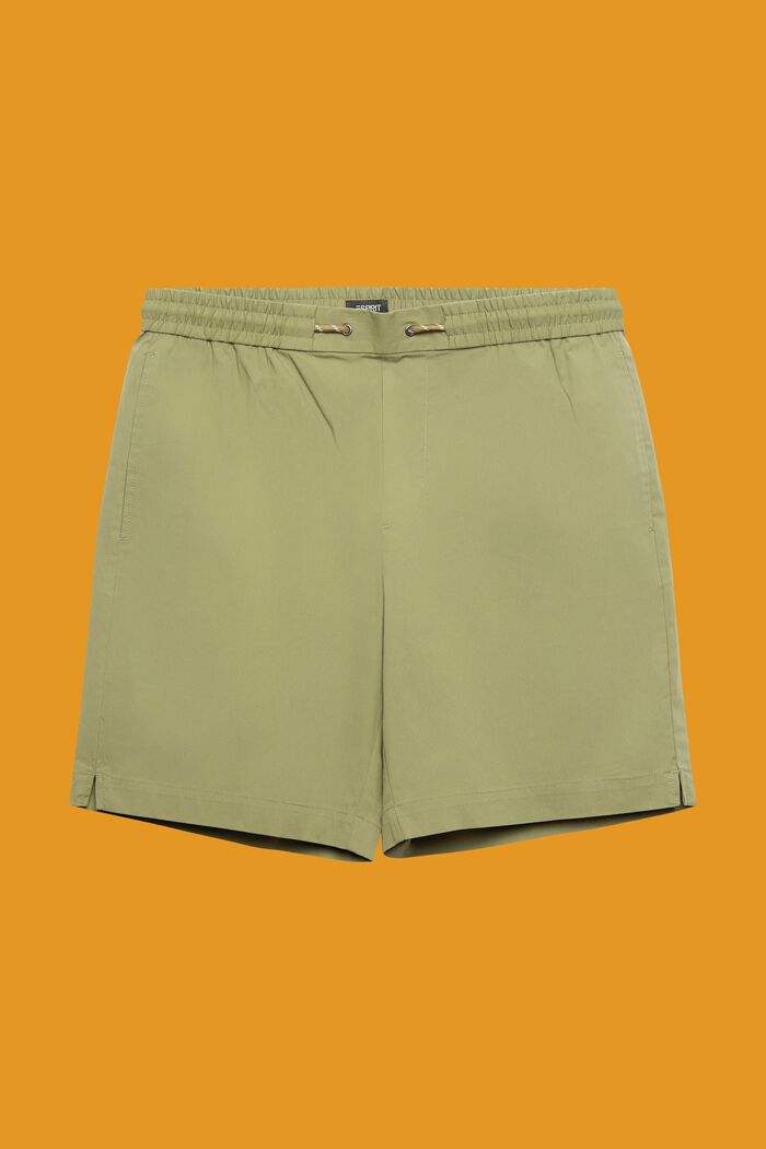 Pantaloncini in popeline di cotone, LIGHT KHAKI, detail image number 7