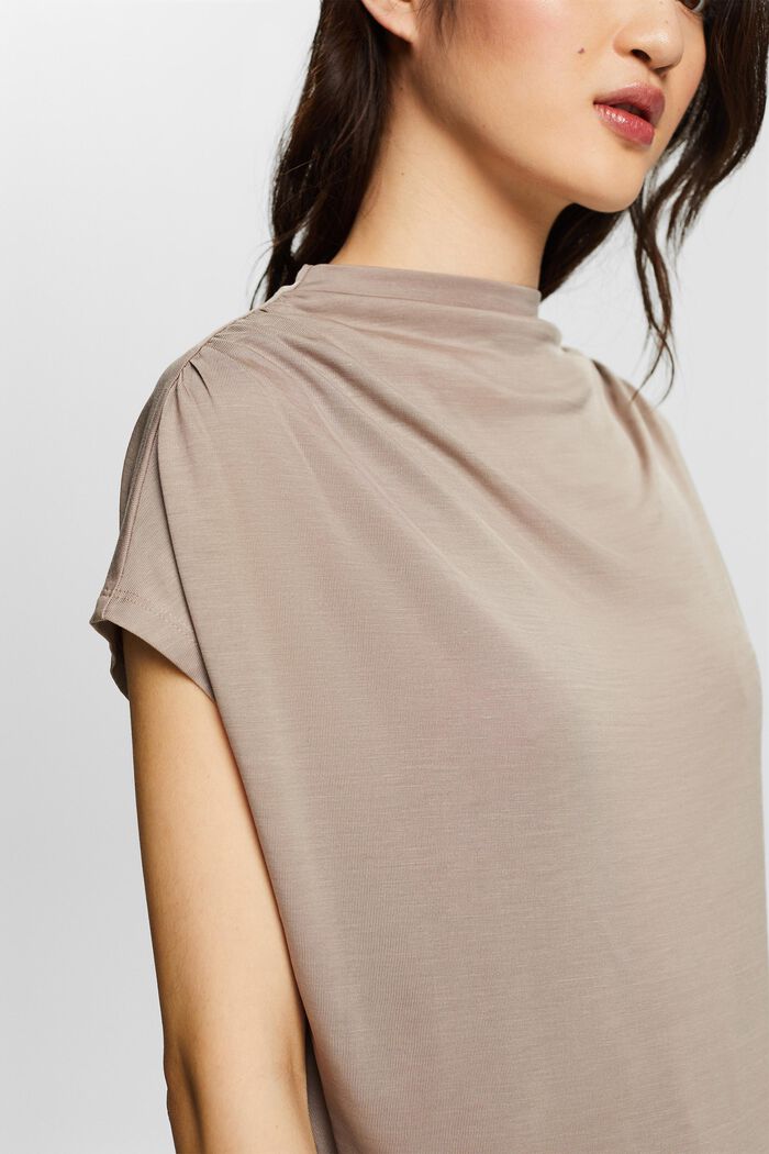T-shirt in jersey con scollo ampio, LIGHT TAUPE, detail image number 3