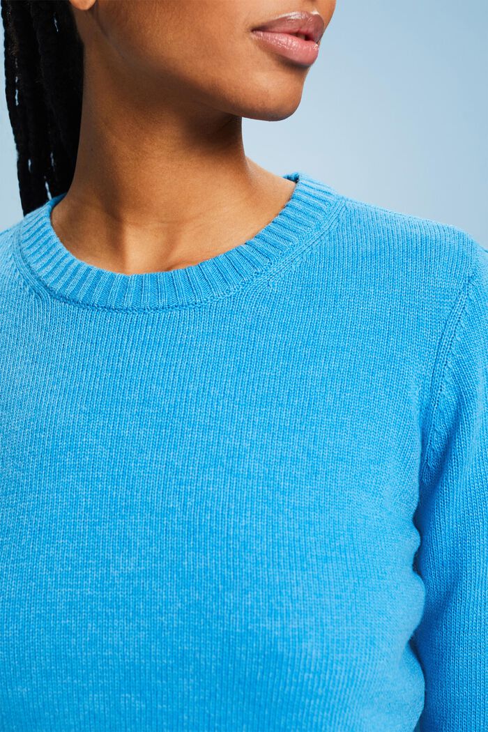 Pullover in maglia con girocollo, BLUE, detail image number 3