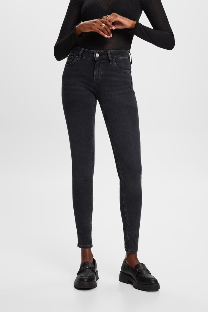 Jeans skinny a vita media, BLACK RINSE, detail image number 0