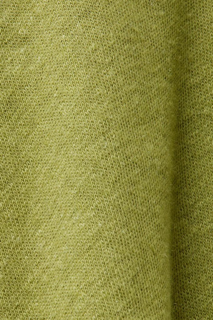 T-shirt in misto cotone e lino, PISTACHIO GREEN, detail image number 5