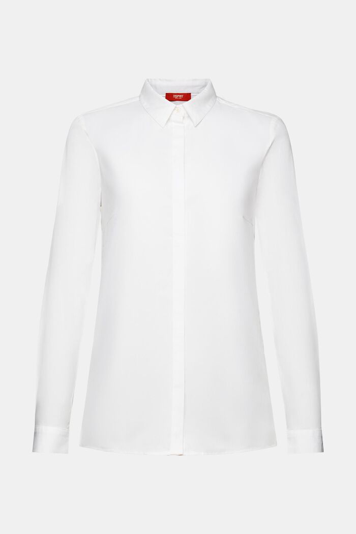 Camicia in popeline a maniche lunghe, WHITE, detail image number 6