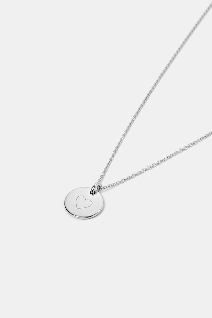 Collana in argento sterling con pendente inciso, SILVER, detail image number 1
