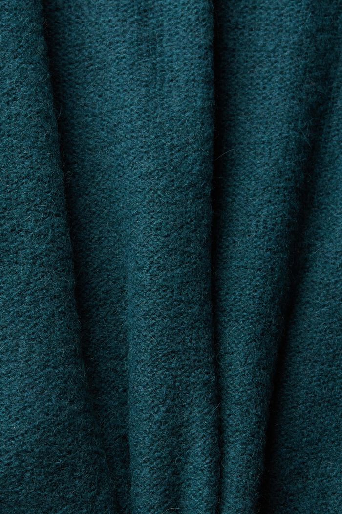 Cardigan in maglia con lana e alpaca, TEAL GREEN, detail image number 4