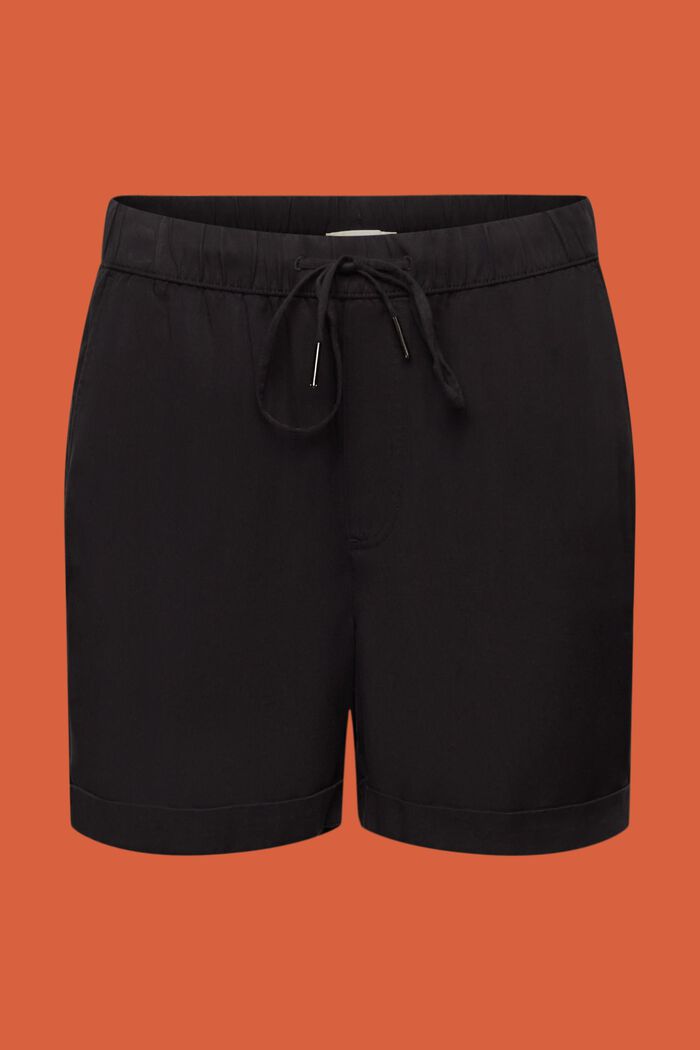 Pantaloncini in TENCEL™ con laccio in vita, BLACK, detail image number 7