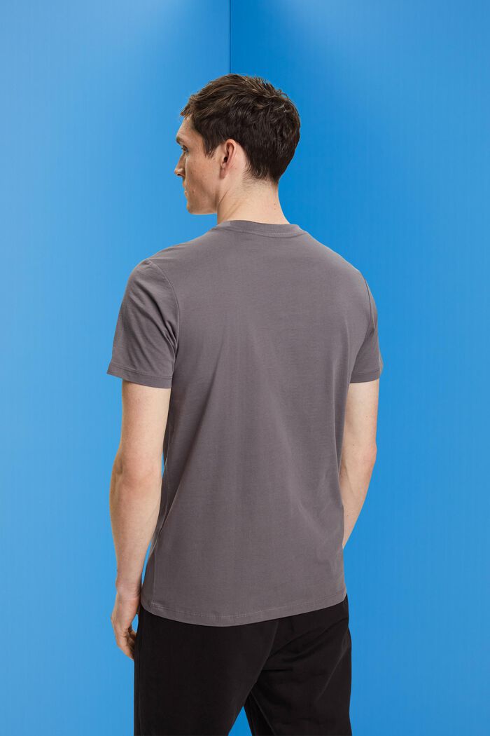 T-shirt girocollo in jersey, DARK GREY, detail image number 4