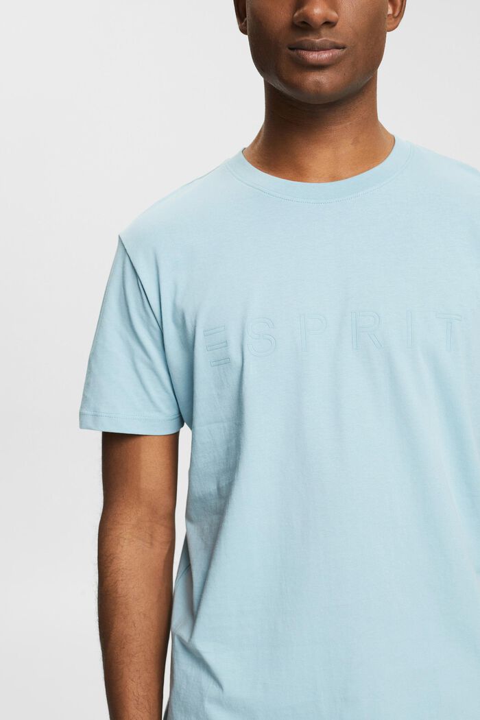 T-shirt in jersey con stampa del logo, LIGHT TURQUOISE, detail image number 0