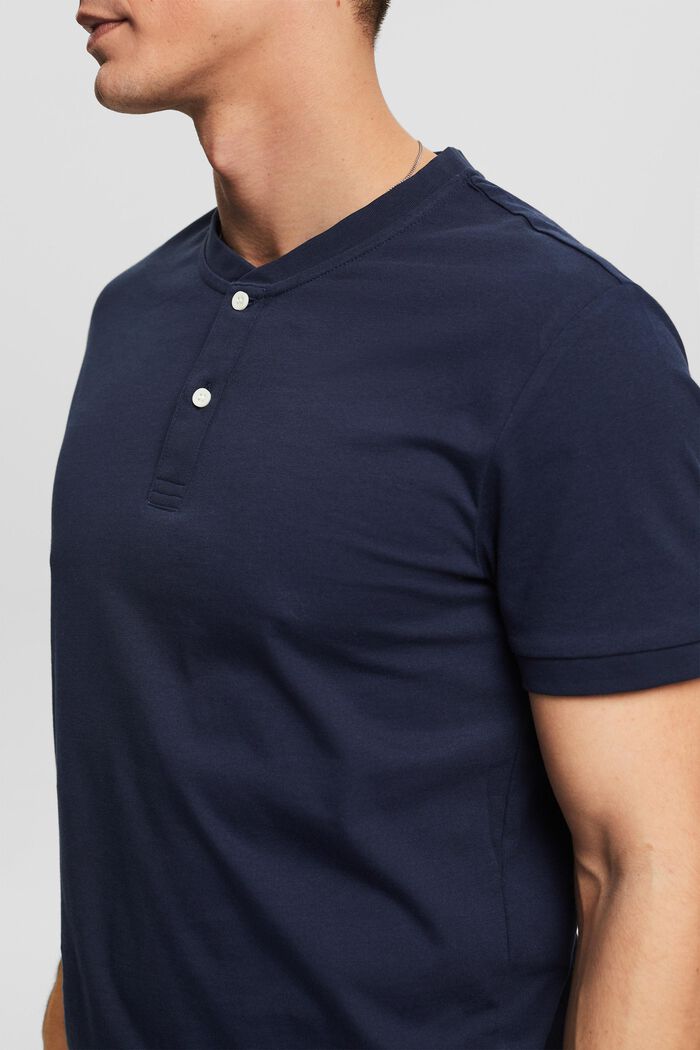 T-shirt henley in jersey, NAVY, detail image number 3