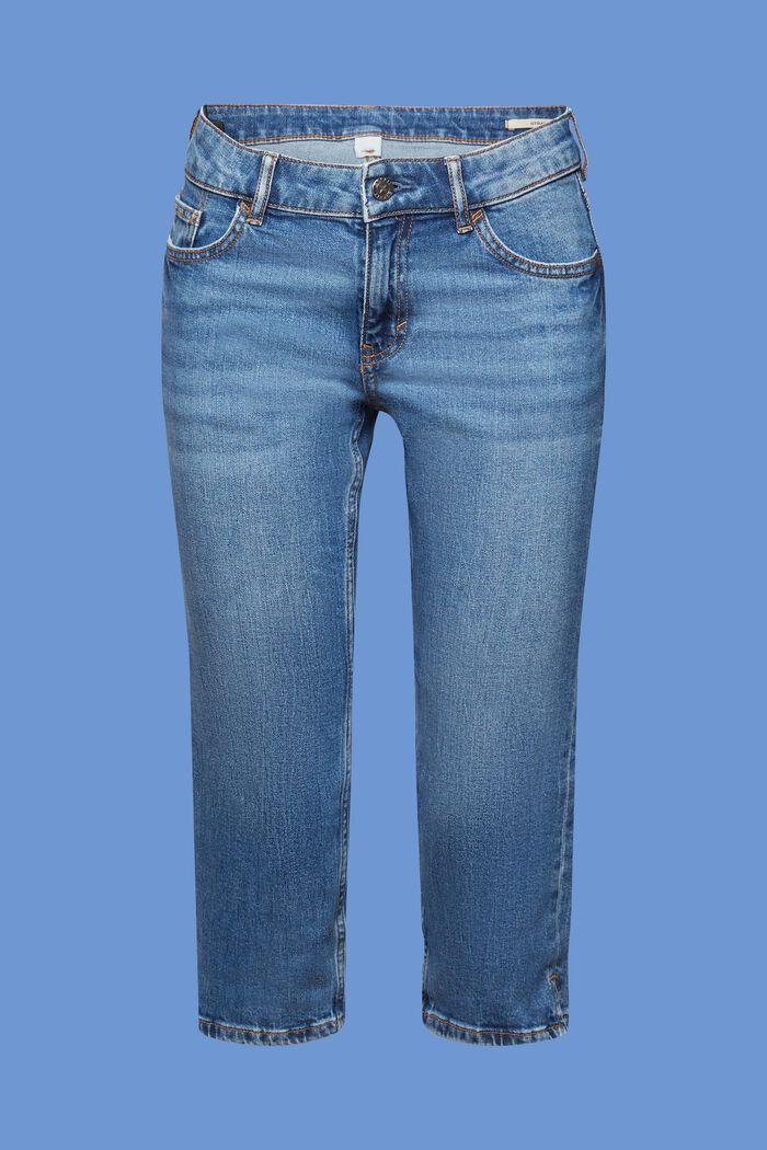 Jeans Capri a vita media, BLUE MEDIUM WASHED, detail image number 7