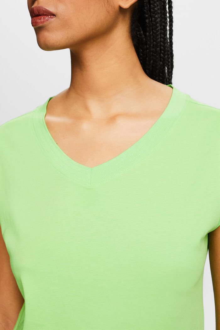 T-shirt con scollo a V, CITRUS GREEN, detail image number 2
