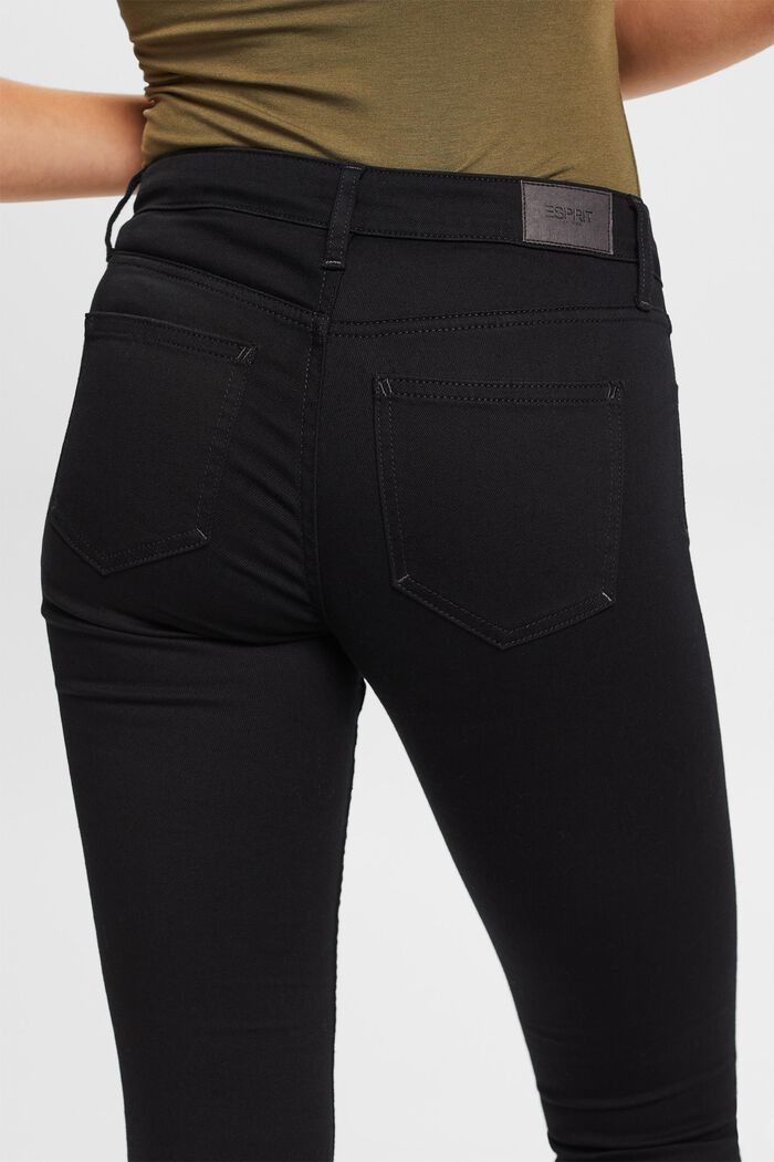 In materiale riciclato: jeans skinny fit elasticizzati a vita media, BLACK RINSE, detail image number 2