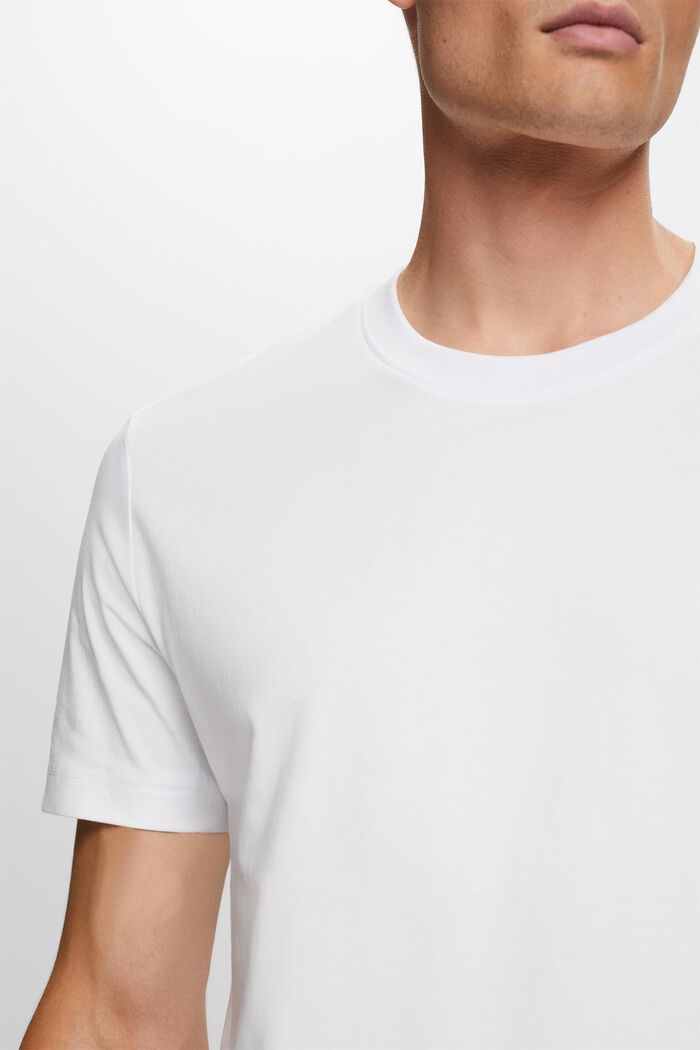 T-shirt girocollo in jersey di cotone Pima, WHITE, detail image number 2