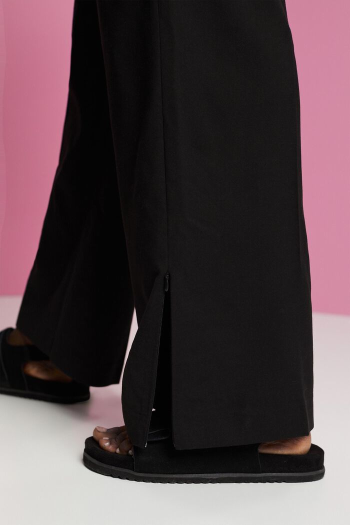 Pantaloni con spacco sullo sfondo e zip, BLACK, detail image number 4