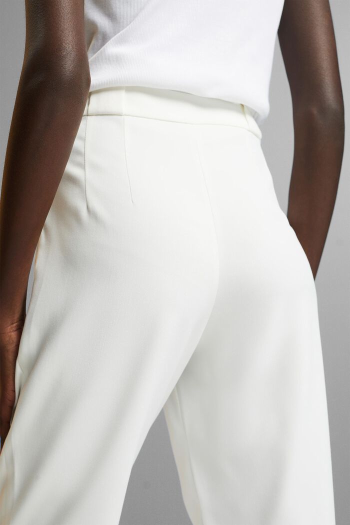 Pantaloni cropped in twill primaverile, WHITE, detail image number 4