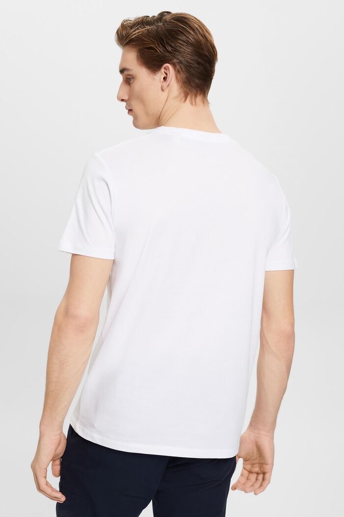 T-shirt girocollo in jersey, WHITE, detail image number 3