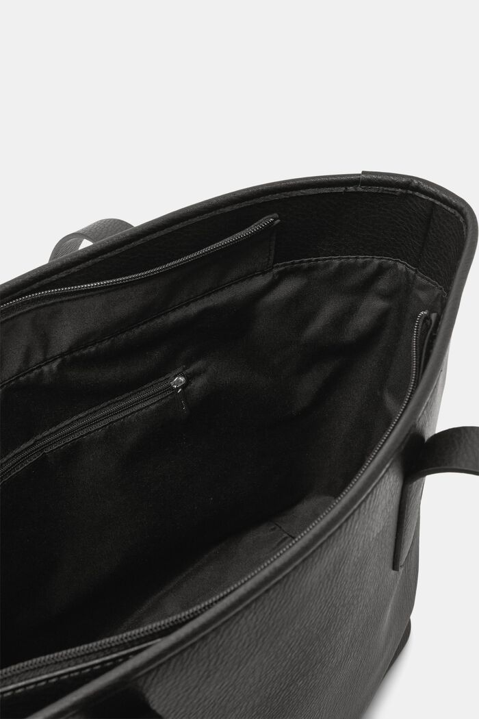 Borsa a tracolla in similpelle, BLACK, detail image number 3