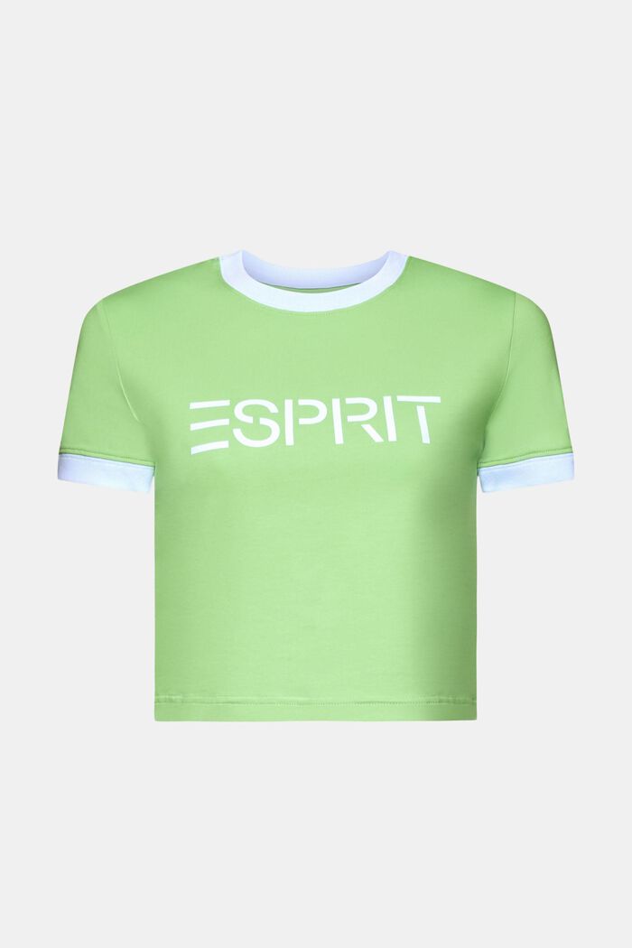 T-shirt in jersey di cotone con logo, CITRUS GREEN, detail image number 5