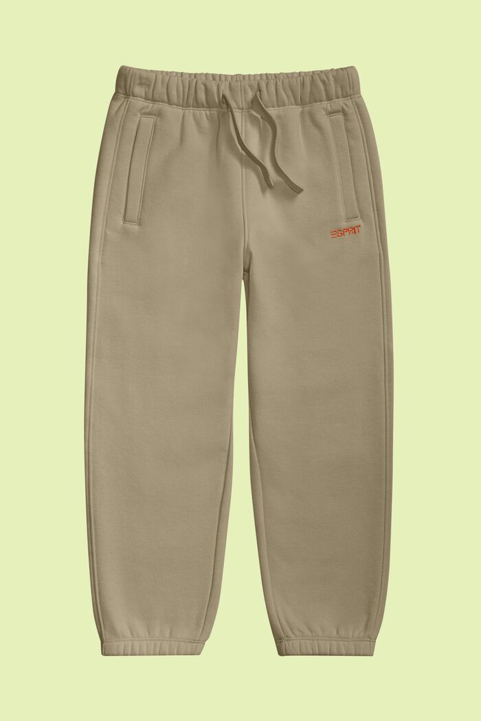 Pantaloni da ginnastica con logo in misto cotone, BEIGE, detail image number 0