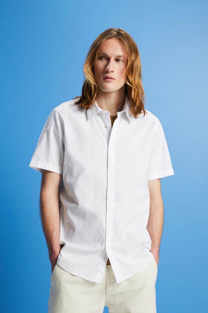 Camicia strutturata Slim Fit, WHITE, detail image number 0