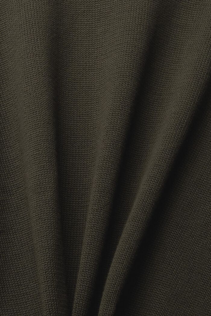 Pullover a maglia in cotone sostenibile, DARK KHAKI, detail image number 1