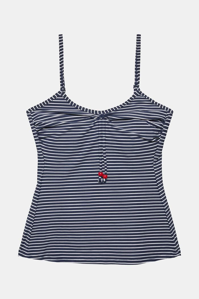 In materiale riciclato: top tankini a righe, NAVY, detail image number 0