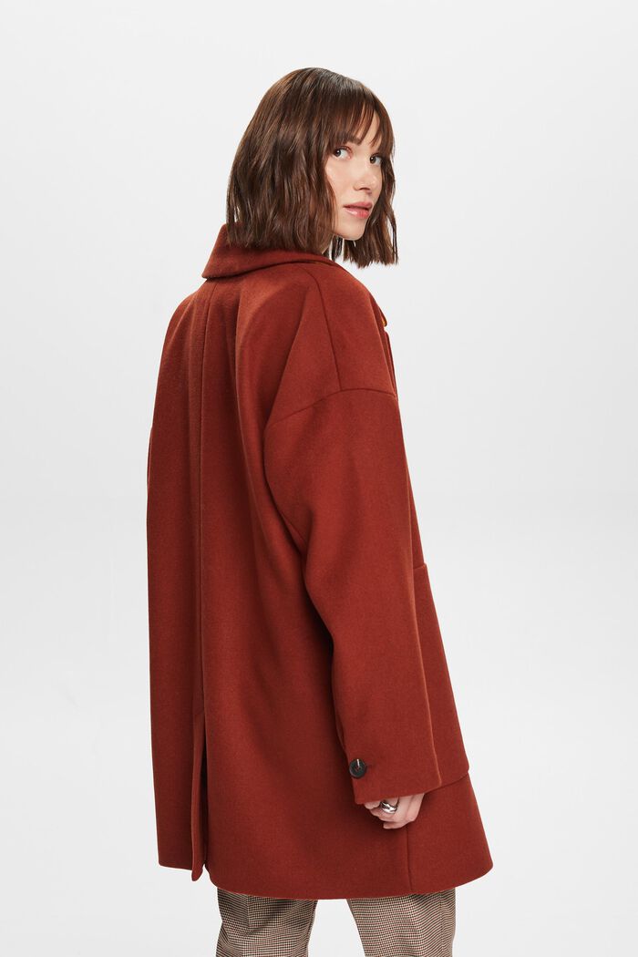 Riciclato: cappotto in misto lana, RUST BROWN, detail image number 3