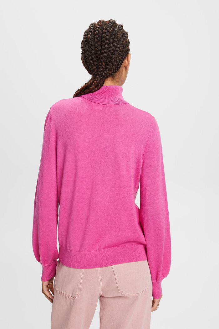 Pullover dolcevita in lana, PINK FUCHSIA, detail image number 4