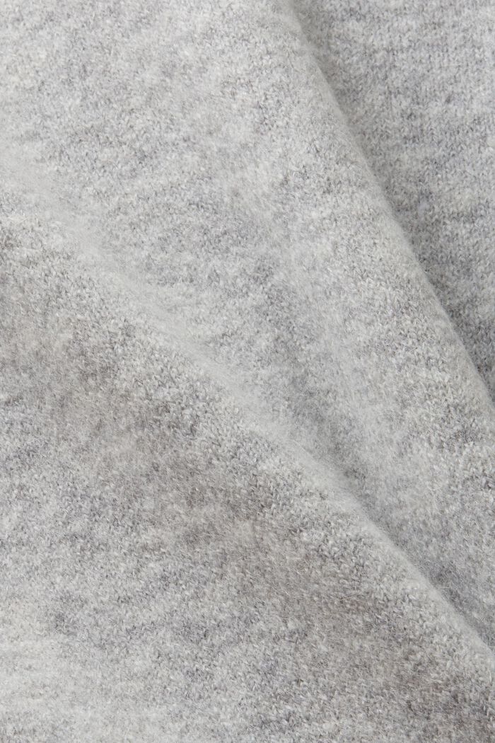 Cardigan in maglia intrecciata di misto lana, LIGHT GREY, detail image number 4