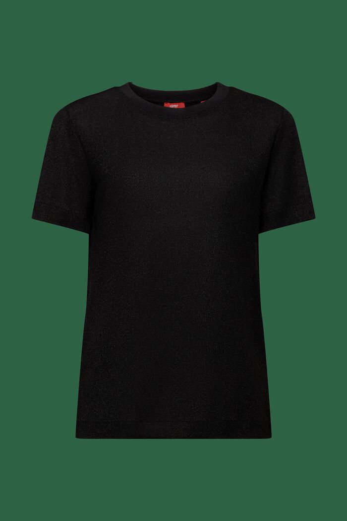 T-shirt in lamé, BLACK, detail image number 6