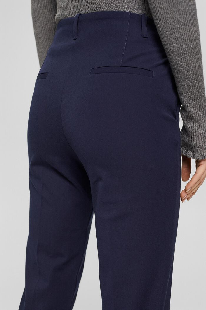 Pantaloni stretch in misto cotone, NAVY, detail image number 5
