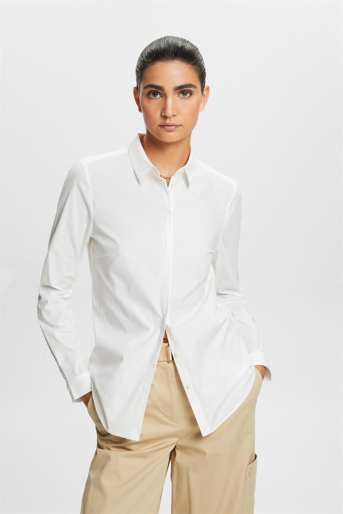 Camicia in popeline a maniche lunghe, WHITE, detail image number 2