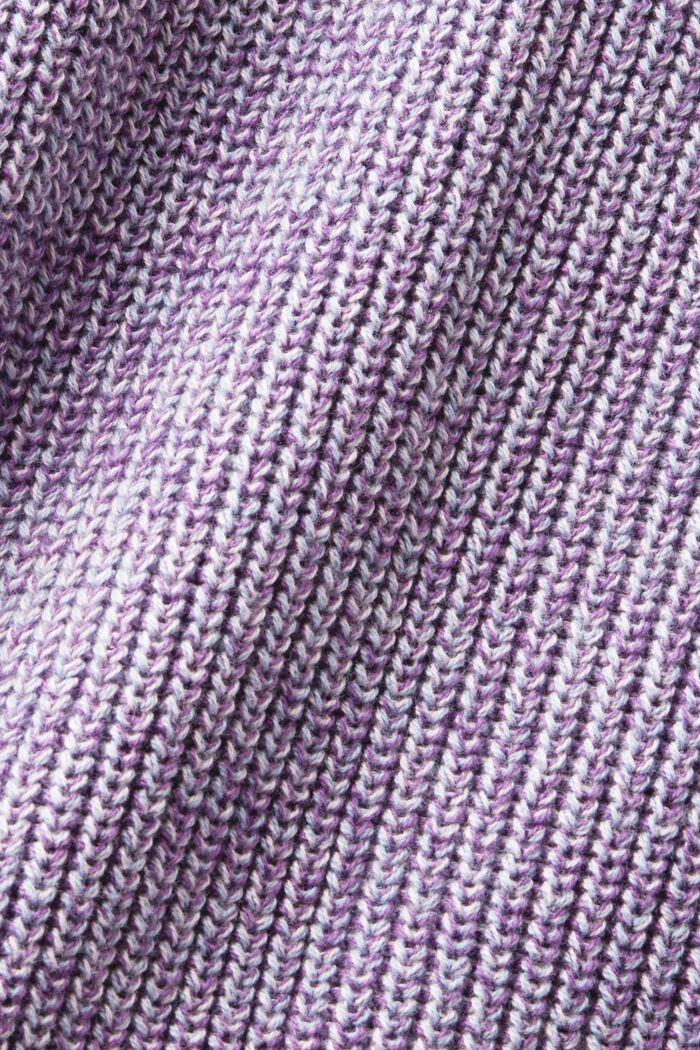 Cardigan marmorizzato in maglia con zip, VIOLET, detail image number 5