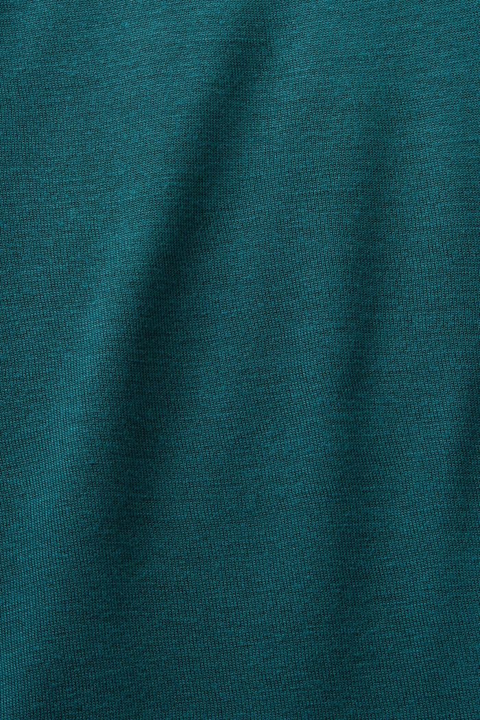 Maglia a maniche lunghe in jersey con collo a cascata, EMERALD GREEN, detail image number 6