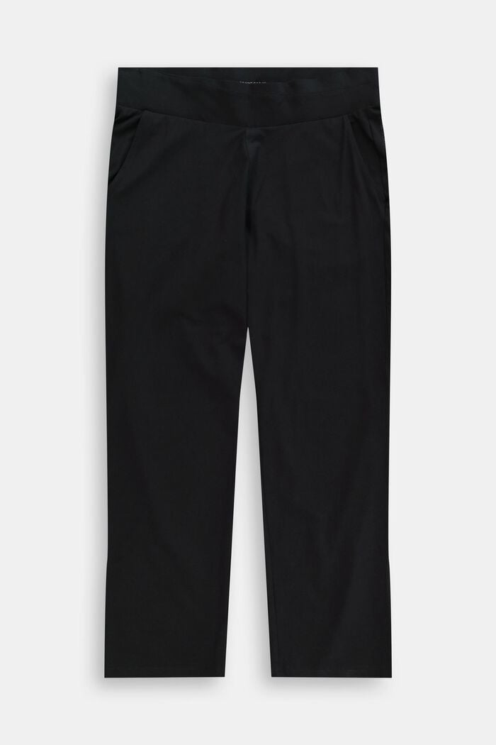 Pantaloni in jersey CURVY di cotone biologico, BLACK, detail image number 1