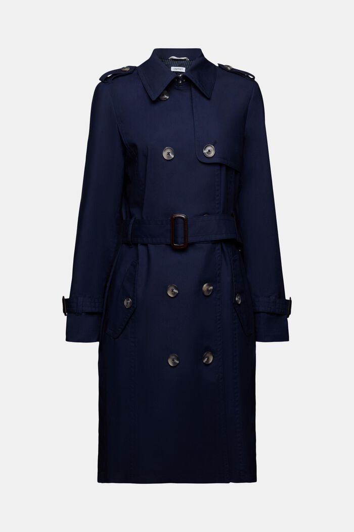 Trench a doppio petto con cintura, NAVY, detail image number 6