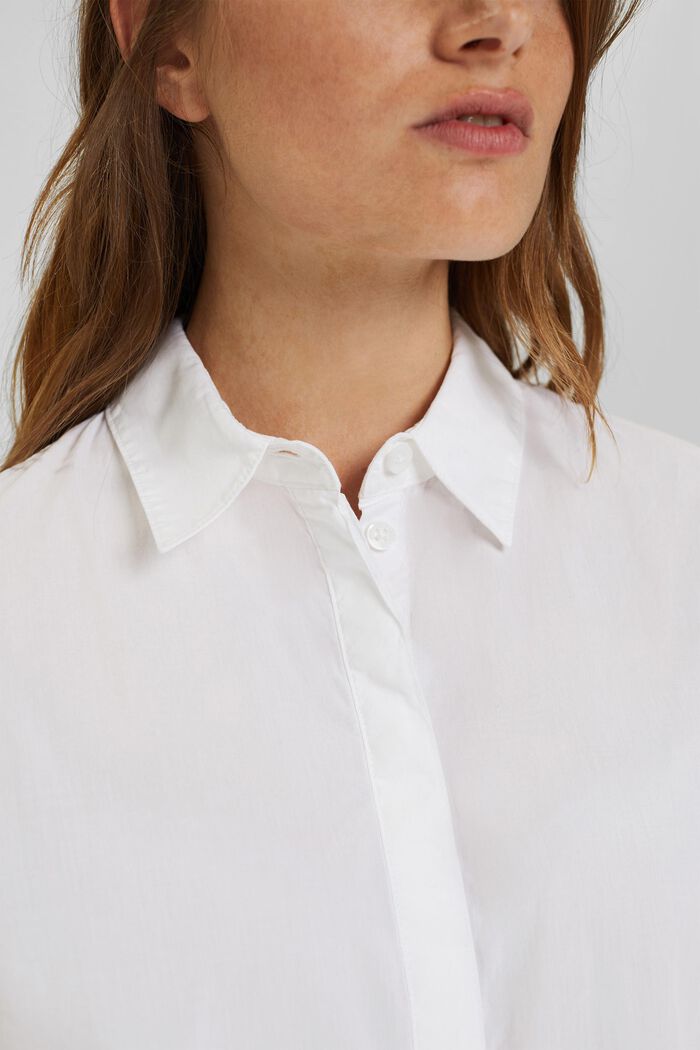 Blusa lunga in 100% cotone biologico, WHITE, detail image number 2