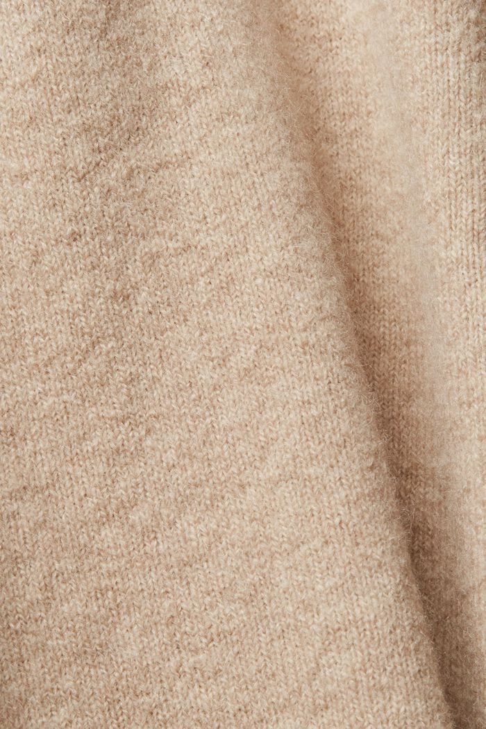 Pullover in maglia misto lana con collo a lupetto, LIGHT TAUPE, detail image number 5