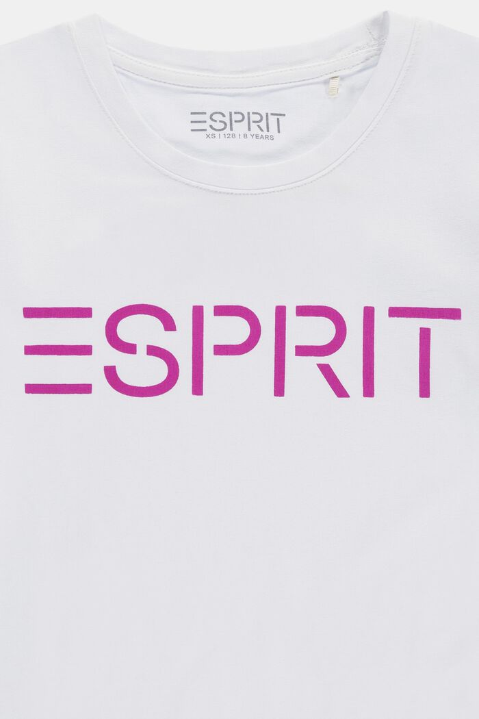 T-shirt con logo in cotone, WHITE, detail image number 2