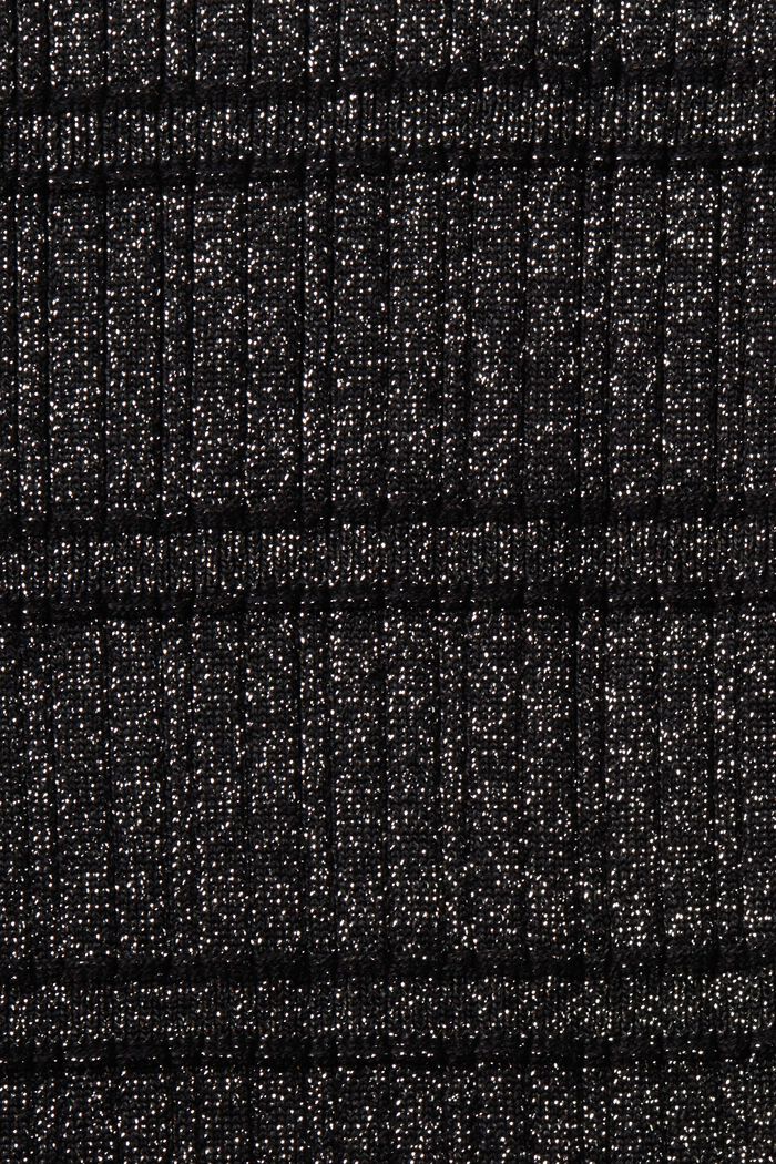 Abito mini in maglia lamé, BLACK, detail image number 6