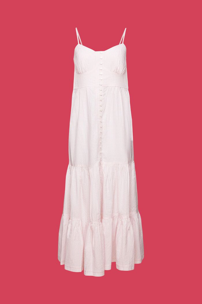 Abito maxi a balze con bottone frontale, LIGHT PINK, detail image number 6
