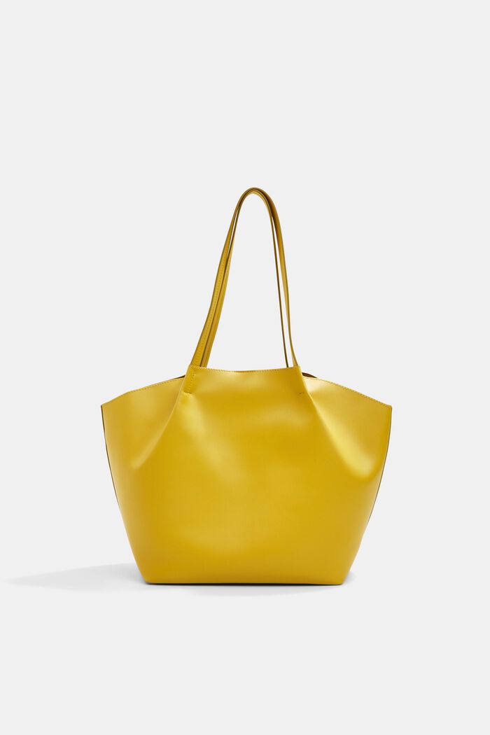 Borsa shopper in similpelle, DUSTY YELLOW, detail image number 1