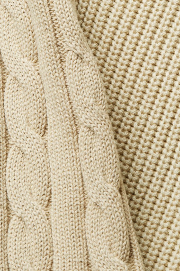 Gilet in maglia larga con motivi misti, BEIGE, detail image number 6