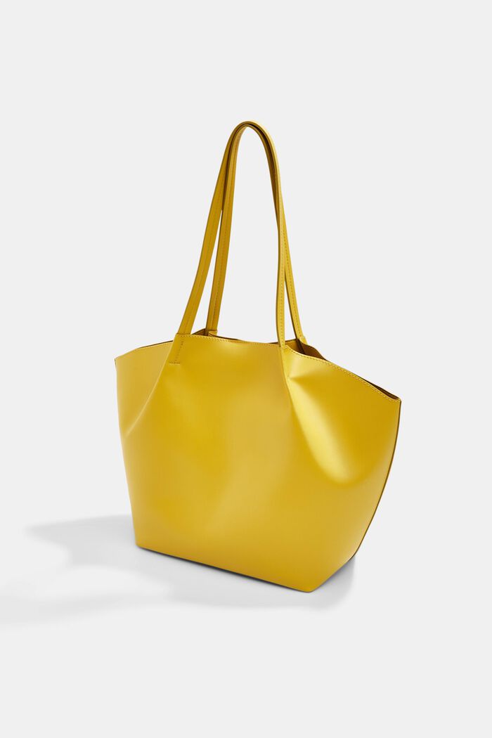 Borsa shopper in similpelle, DUSTY YELLOW, detail image number 4