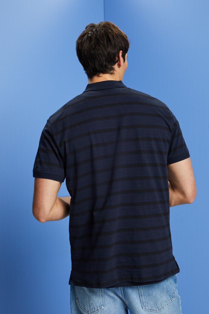 Polo in cotone a righe, NAVY, detail image number 3