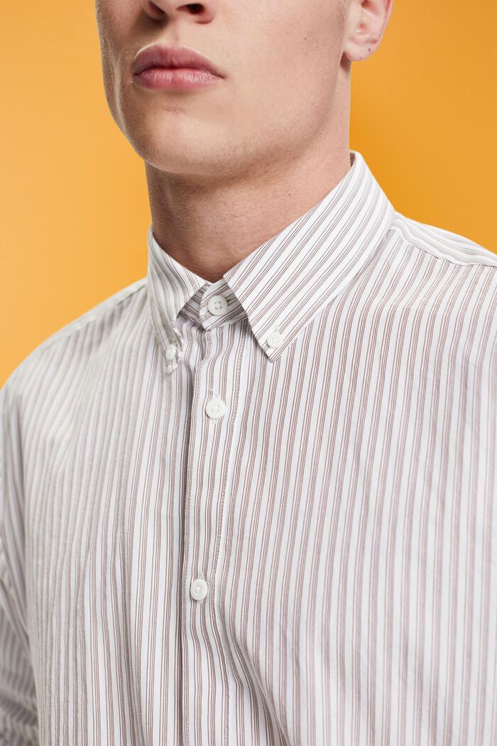 Camicia a righe in cotone sostenibile, TOFFEE, detail image number 2