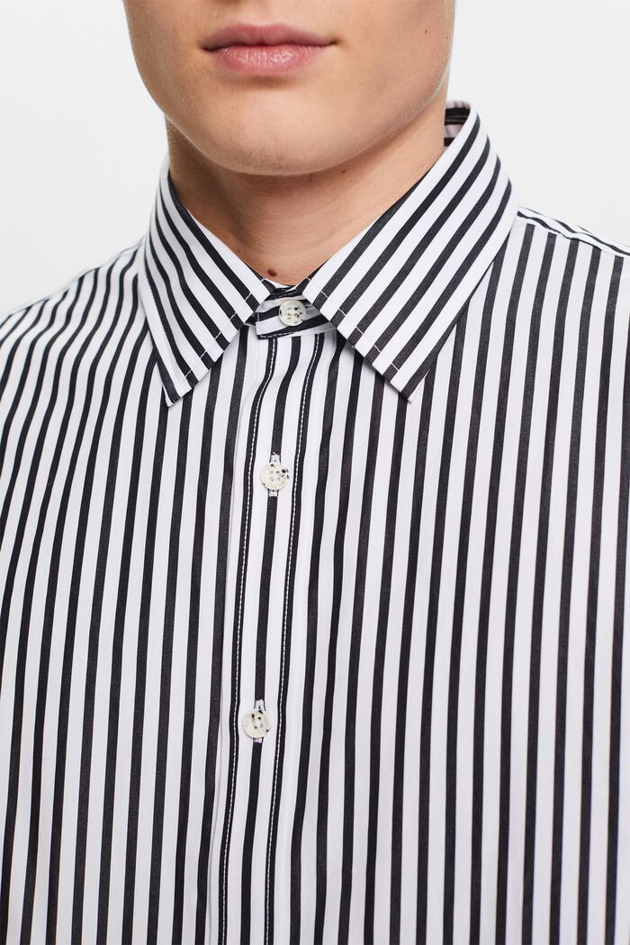 Camicia in popeline a righe, BLACK, detail image number 2