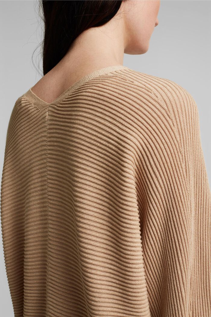 Con lyocell TENCEL™: cardigan a coste, SAND, detail image number 2