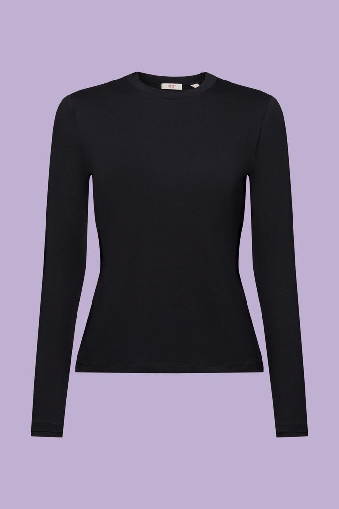 Top a maniche lunghe in jersey, BLACK, detail image number 6